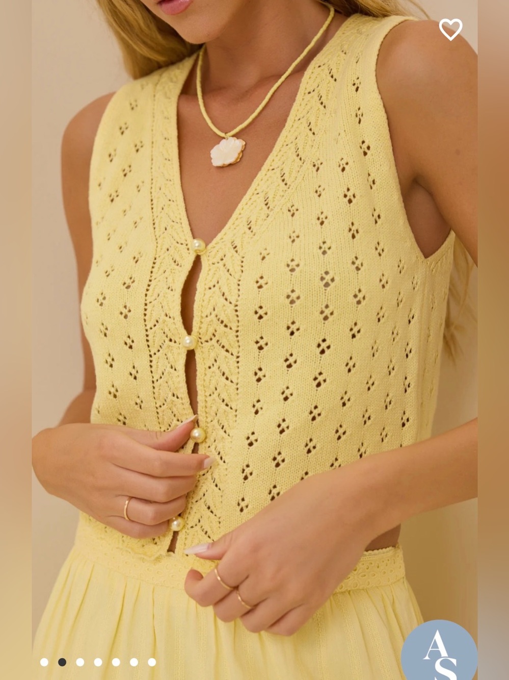 Altar'd State Yellow Knit Button Front Tank